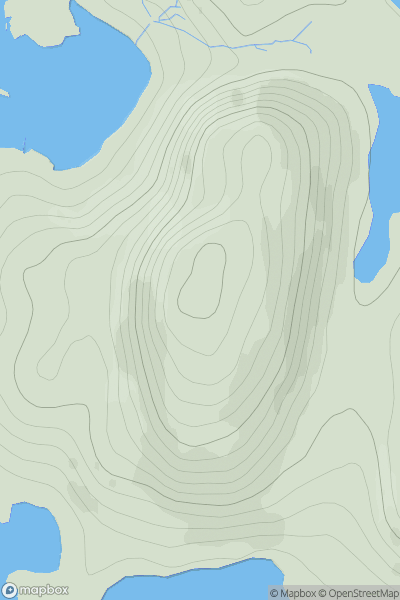 Thumbnail image for Meall Dearg [Lochinver to Ullapool] [NB986107] showing contour plot for surrounding peak